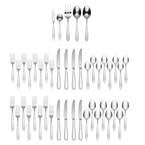 Oneida Mooncrest 45 Piece Everyday Flatware Set And Reviews Wayfair